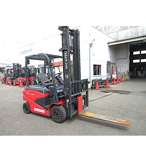 Xe nâng điện 2.5 tấn Nichiyu chiều cao nâng 4.5 mét, dịch giá, xe nâng Nhật bãi đời cao 2020. Sử dụng bình ắc quy Hitachi Lifttop VSI645